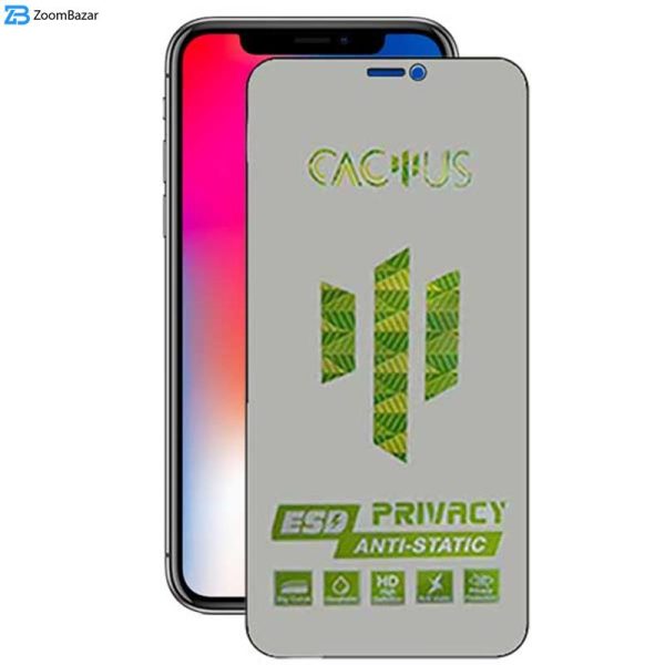 محافظ صفحه نمایش حریم شخصی اپیکوی مدل Cactus-ESD-Privacy مناسب برای گوشی موبایل اپل iPhone Xs/ X