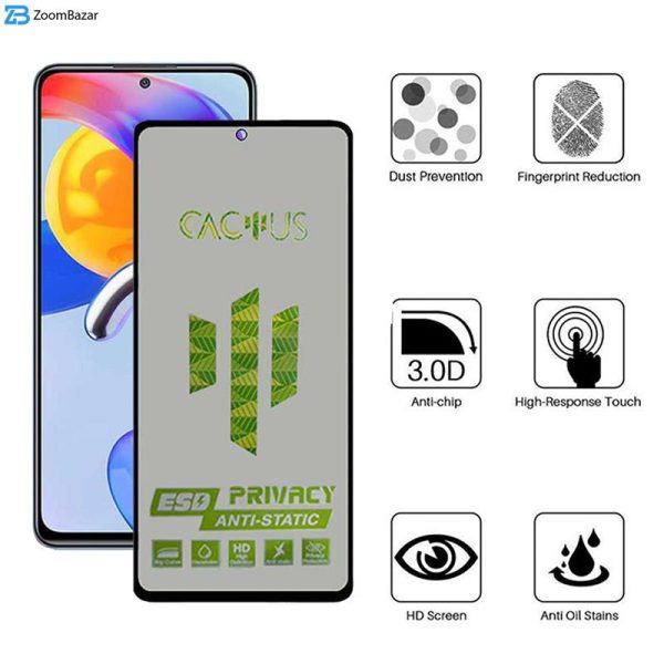 محافظ صفحه نمایش حریم شخصی اِپیکوی مدل Cactus-ESD-Privacy مناسب برای گوشی موبایل شیائومی Redmi Note 11 Pro Plus / Note 11 Pro 4G/5G/China / Note 10 Pro Max / Note 10 Pro 4G/India