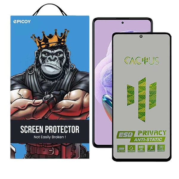 محافظ صفحه نمایش حریم شخصی اِپیکوی مدل Cactus-ESD-Privacy مناسب برای گوشی موبایل شیائومی Redmi Note 12 Pro Plus / Note 12 Turbo / Note 12 Pro / Note 12 5G / Note 12 4G /Note 12 (china)