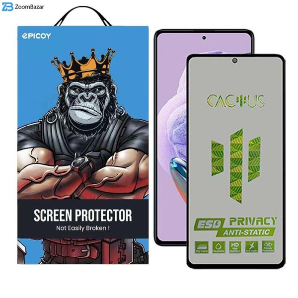 محافظ صفحه نمایش حریم شخصی اِپیکوی مدل Cactus-ESD-Privacy مناسب برای گوشی موبایل شیائومی Redmi Note 12 Pro Plus / Note 12 Turbo / Note 12 Pro / Note 12 5G / Note 12 4G /Note 12 (china)