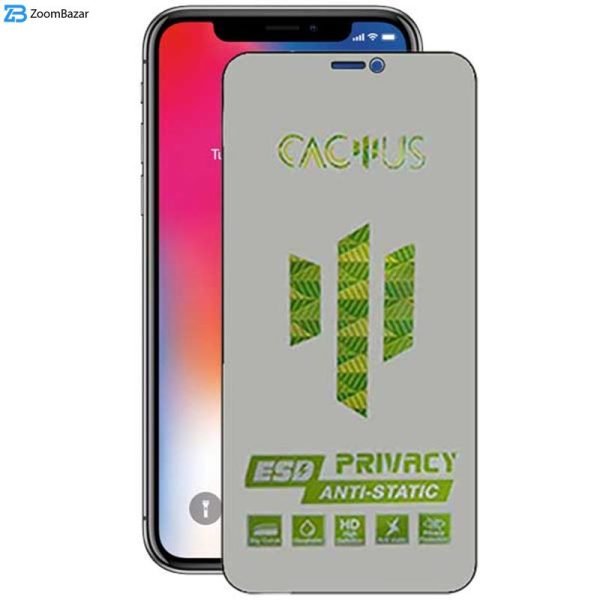 محافظ صفحه نمایش حریم شخصی اپیکوی مدل Cactus-ESD-Privacy مناسب برای گوشی موبایل اپل iPhone 11 Pro / Xs / X