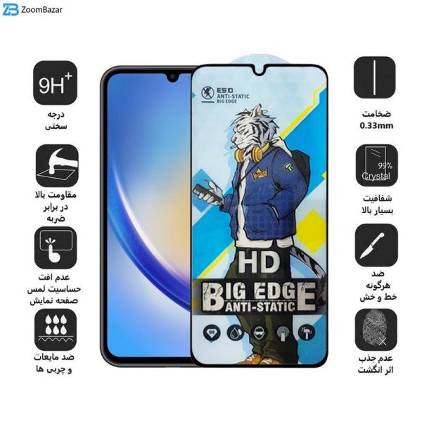 محافظ صفحه نمایش اپیکوی مدل Tiger-Big Edge مناسب برای گوشی موبایل سامسونگ Galaxy A34 5G