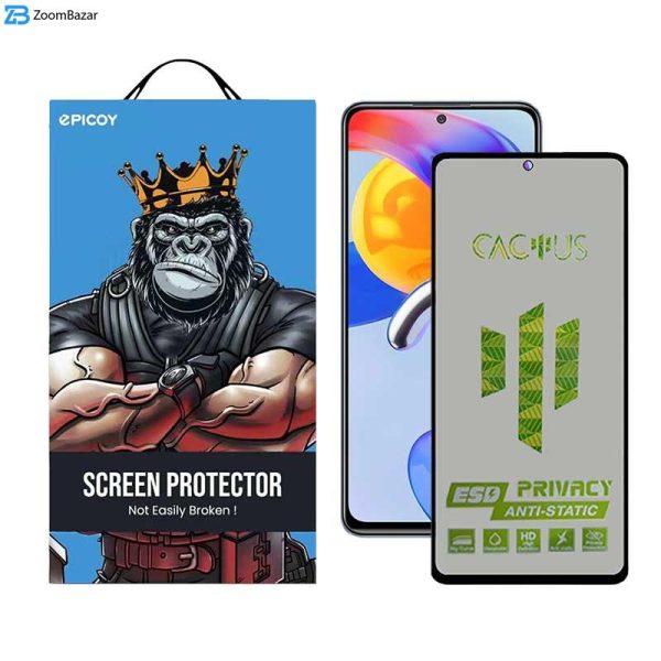 محافظ صفحه نمایش حریم شخصی اِپیکوی مدل Cactus-ESD-Privacy مناسب برای گوشی موبایل شیائومی Redmi Note 11 Pro Plus / Note 11 Pro 4G/5G/China / Note 10 Pro Max / Note 10 Pro 4G/India