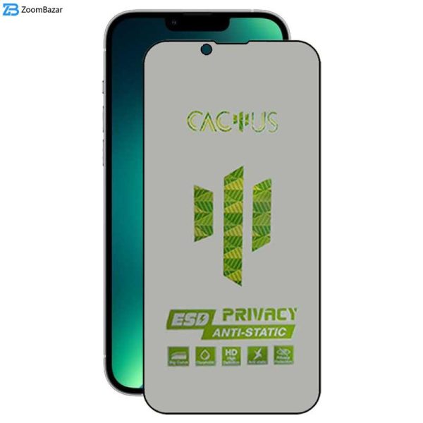 محافظ صفحه نمایش حریم شخصی اپیکوی مدل Cactus-ESD-Privacy مناسب برای گوشی موبایل اپل iPhone 14 / 13 Pro / 13