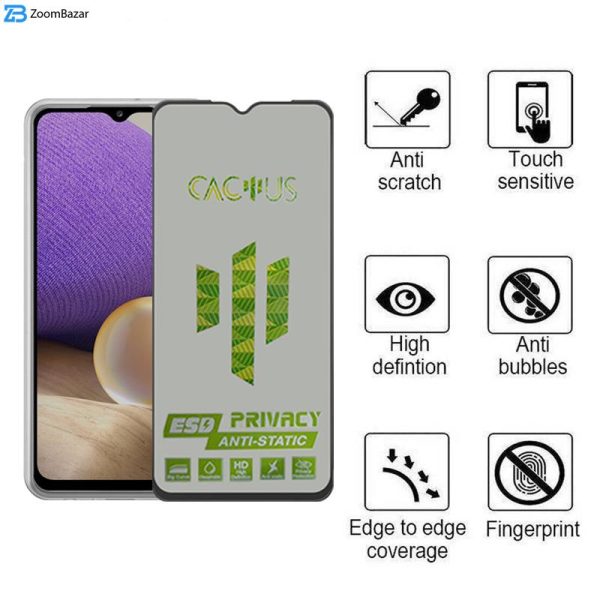 محافظ صفحه نمایش اپیکوی مدل Cactus-ESD-Privacy مناسب برای گوشی موبایل سامسونگ Galaxy A32 5G/A12 4G/ M12 / M32 5G/F12