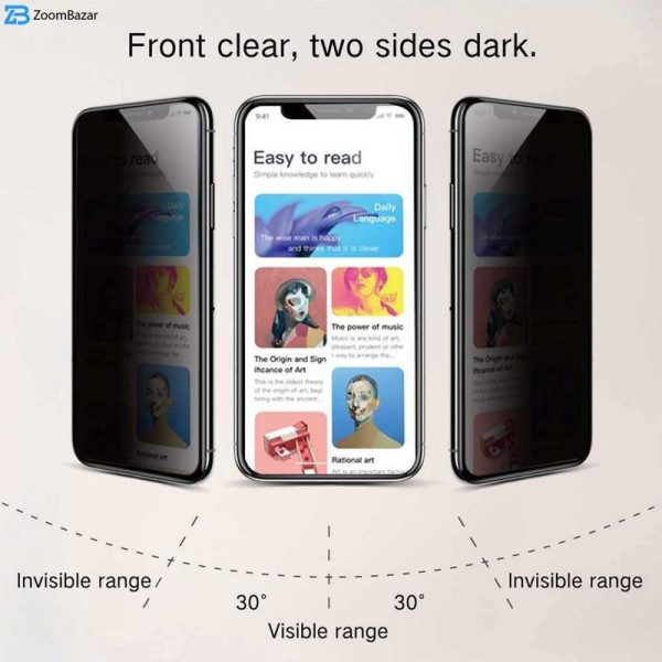 محافظ صفحه نمایش حریم شخصی بوف مدل Privacy Pro Plus مناسب برای گوشی موبایل اپل iPhone 13 Pro Max / 14 Plus
