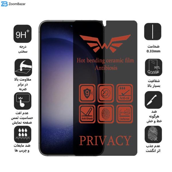 محافظ صفحه نمایش حریم شخصی اپیکوی مدل Nano-Privacy مناسب برای گوشی موبایل سامسونگ Galaxy S23 Plus/ S22 Plus