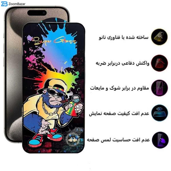 محافظ صفحه نمایش اپیکوی مدل Gang-Monkey مناسب برای گوشی موبایل اپل iPhone 15 Pro Max