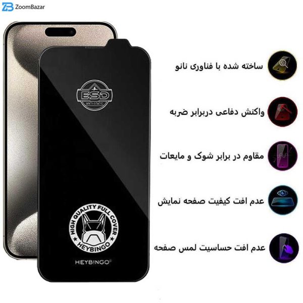 محافظ صفحه نمایش حریم شخصی اپیکوی مدل Robot ESD Privacy مناسب برای گوشی موبایل اپل iPhone 15 Pro Max