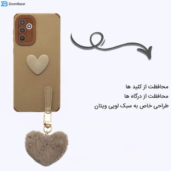 کاور اپیکوی مدل Love-Heart مناسب برای گوشی موبایل سامسونگ Galaxy A54 به همراه آویز