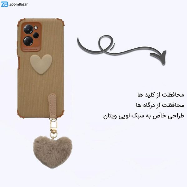 کاور اپیکوی مدل Love-Heart مناسب برای گوشی موبایل شیائومی Poco X5 Pro به همراه آویز