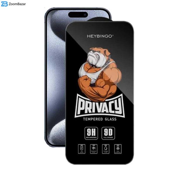 محافظ صفحه نمایش حریم شخصی اپیکوی مدل Privacy Hey Bingo مناسب برای گوشی موبایل اپل iPhone 15 Pro