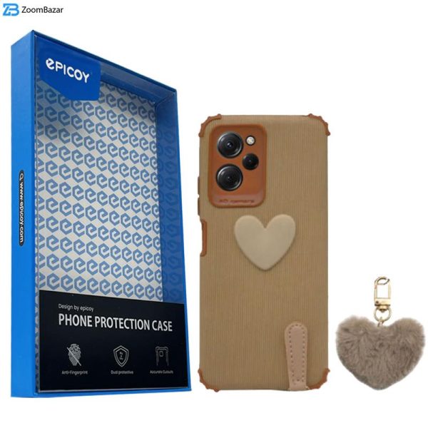 کاور اپیکوی مدل Love-Heart مناسب برای گوشی موبایل شیائومی Poco X5 Pro به همراه آویز