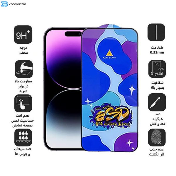 محافظ صفحه نمایش اپیکوی مدل Star ESD مناسب برای گوشی موبایل اپل iPhone 14 Pro Max