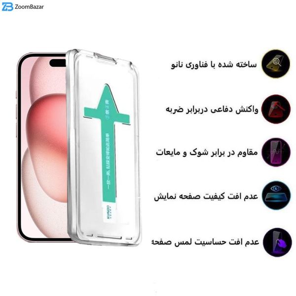 محافظ صفحه نمایش اپیکوی مدل Xundd Axe Easy install مناسب برای گوشی موبایل اپل iPhone 15