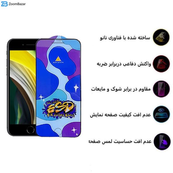 محافظ صفحه نمایش اپیکوی مدل Star ESD مناسب برای گوشی موبایل اپل iPhone 7/8/SE 2020/SE 2022