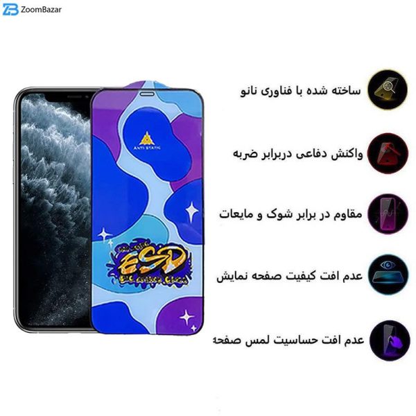 محافظ صفحه نمایش اپیکوی مدل Star ESD مناسب برای گوشی موبایل اپل iPhone 11 Pro/XS/X