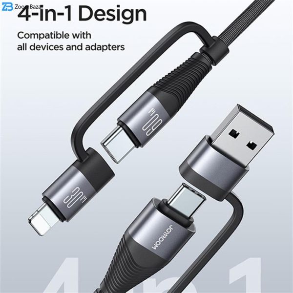 کابل تبدیل USB/USB-C به لایتنینگ/USB-C جوی روم مدل SA37-2T2 طول 1.2 متر