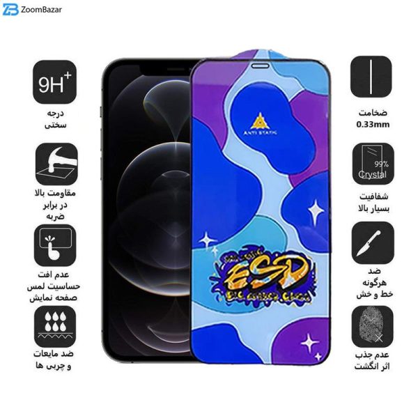 محافظ صفحه نمایش اپیکوی مدل Star ESD مناسب برای گوشی موبایل اپل iPhone 12 Pro Max