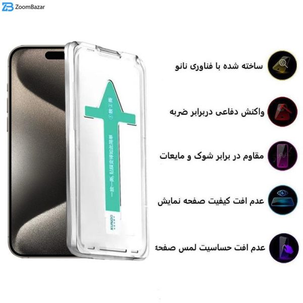 محافظ صفحه نمایش اپیکوی مدل Xundd Axe Easy install مناسب برای گوشی موبایل اپل iPhone 15 Pro Max