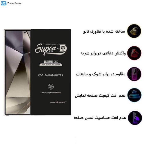 محافظ صفحه نمایش اپیکوی مدل Super 5D مناسب برای گوشی موبایل سامسونگ Galaxy S24 Ultra