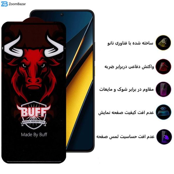 محافظ صفحه نمایش سرامیکی بوف مدل Ceramic Pro مناسب برای گوشی موبایل شیائومی Poco X6 Pro / X6 / M6 Pro 4G