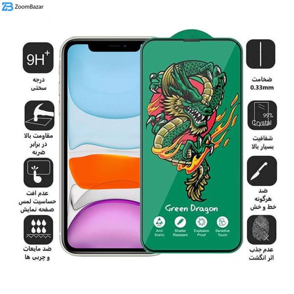 محافظ صفحه نمایش اپیکوی مدل Green Dragon ExplosionProof مناسب برای گوشی موبایل اپل iPhone 11/ XR