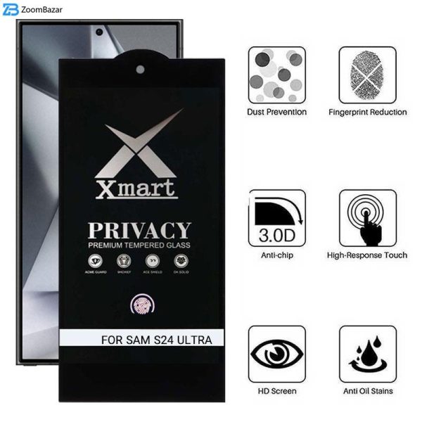 محافظ صفحه نمایش حریم شخصی اپیکوی مدل Xmart-Privacy Premium مناسب برای گوشی موبایل سامسونگ Galaxy S24 Ultra