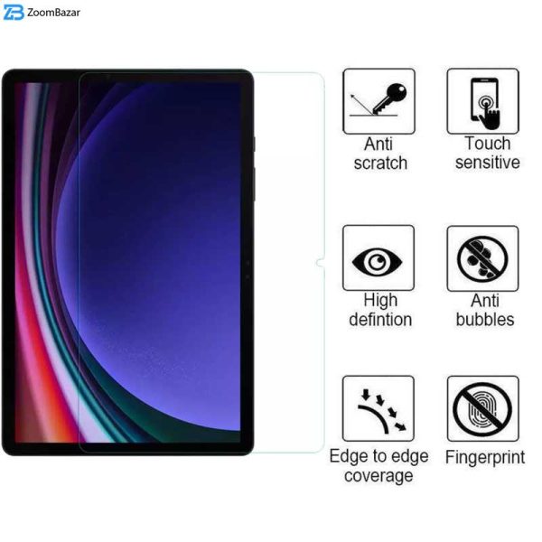 محافظ صفحه نمایش بوف مدل 5D مناسب برای تبلت سامسونگ Galaxy Tab S9 Plus / S9 FE Plus / S8 Plus / S7 Plus / S7 FE