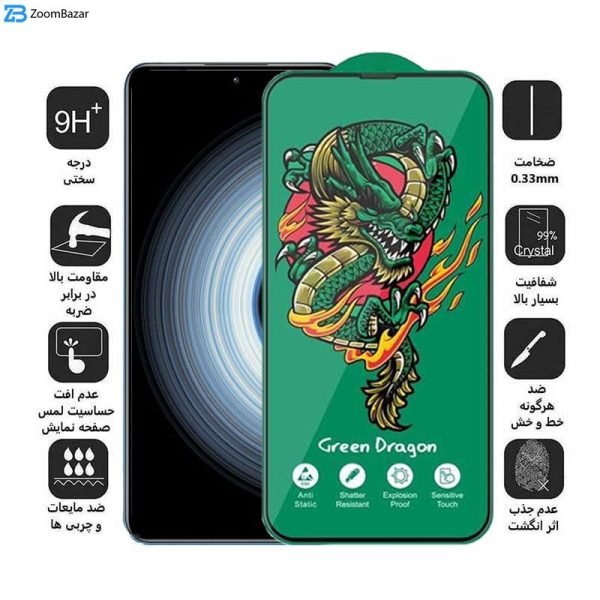 محافظ صفحه نمایش اپیکوی مدل Green Dragon ExplosionProof مناسب برای گوشی موبایل شیائومی Redmi K50 Ultra/ K50 Gaming/ K50 Pro/ K50 5G