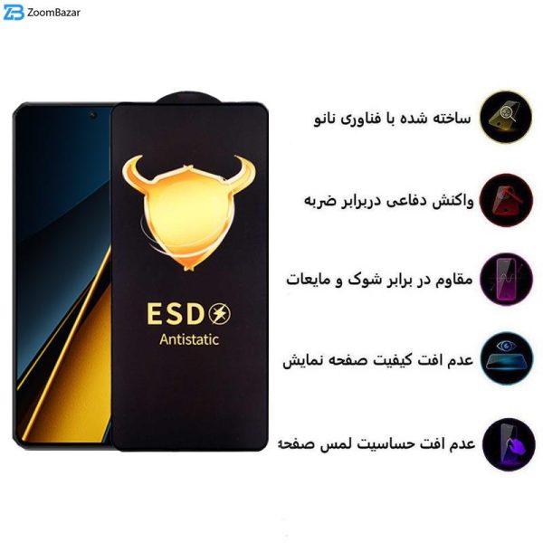 محافظ صفحه نمایش اپیکوی مدل Golden ESD مناسب برای گوشی موبایل شیائومی Poco X6 Pro/ Poco X6/ Poco M6 Pro 4g