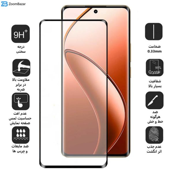 محافظ صفحه نمایش بوف مدل FullGlue-Max-G مناسب برای گوشی موبایل ریلمی Realme 12 Pro Plus / 12 Pro / 12 Plus