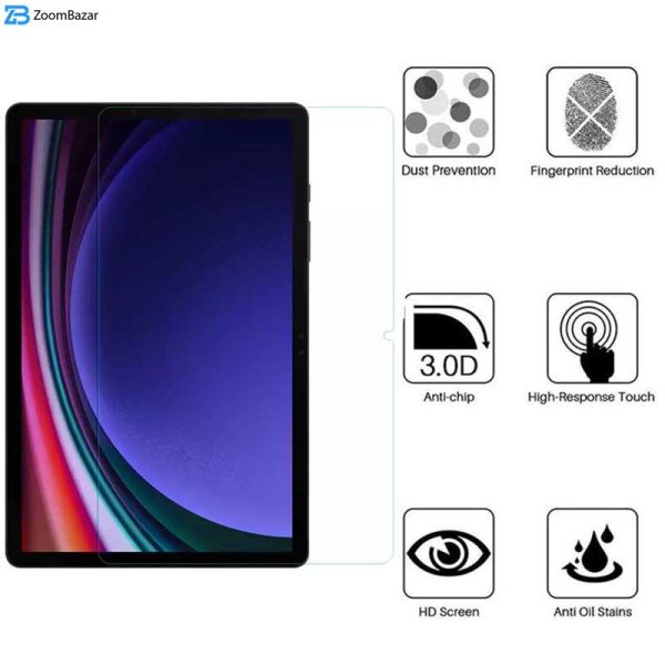 محافظ صفحه نمایش بوف مدل 5D مناسب برای تبلت سامسونگ Galaxy Tab S9 Plus / S9 FE Plus / S8 Plus / S7 Plus / S7 FE