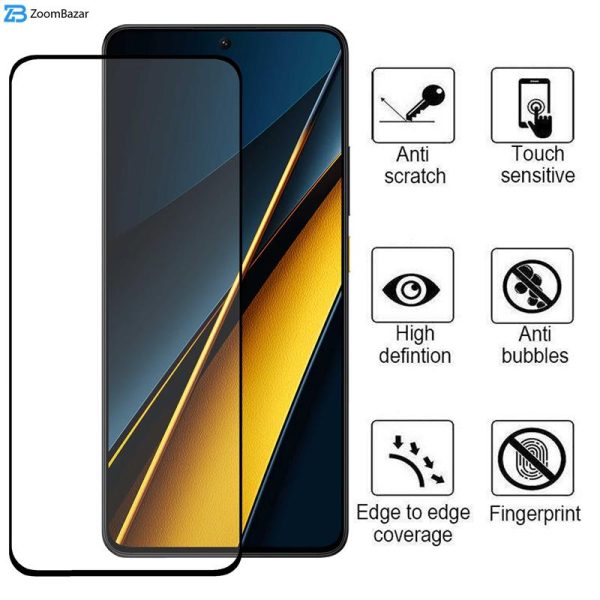 محافظ صفحه نمایش بوف مدل 5D-G مناسب برای گوشی موبایل شیائومی Poco X6 Pro / X6 / M6 Pro 4G