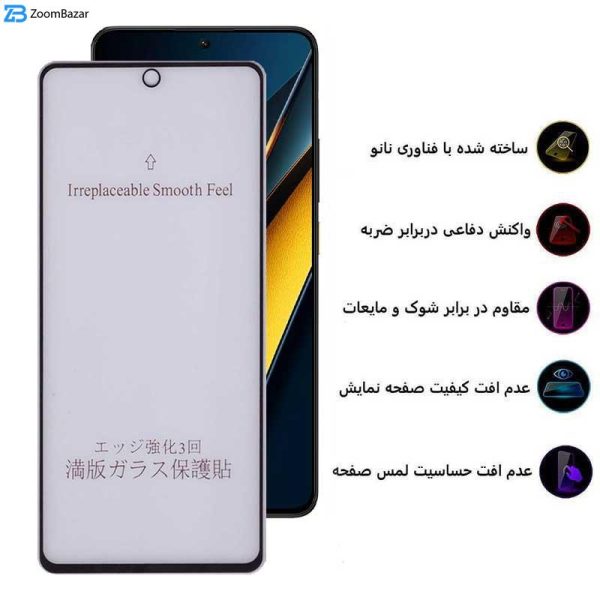 محافظ صفحه نمایش مات بوف مدل 5D-Matte مناسب برای گوشی موبایل شیائومی Poco X6 Pro 5G / Poco X6 5G / Poco M6 Pro 4G