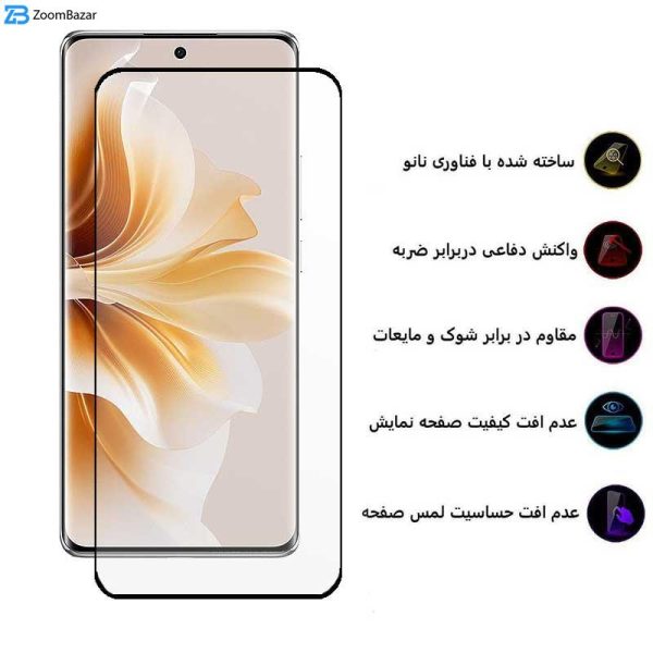 محافظ صفحه نمایش بوف مدل FullGlue-Max مناسب برای گوشی موبایل اوپو Oppo Reno11 Pro/ 11/ 11 China/ 10 pro/ 10/ 10 China