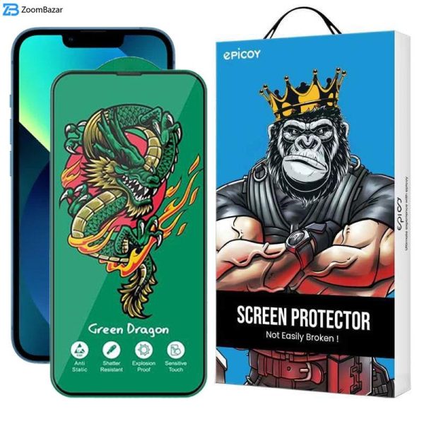 محافظ صفحه نمایش اپیکوی مدل Green Dragon ExplosionProof مناسب برای گوشی موبایل اپل iPhone 13 / 13 Pro/ 14