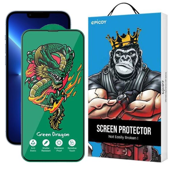 محافظ صفحه نمایش اپیکوی مدل Green Dragon ExplosionProof مناسب برای گوشی موبایل اپل iPhone 13 Pro Max