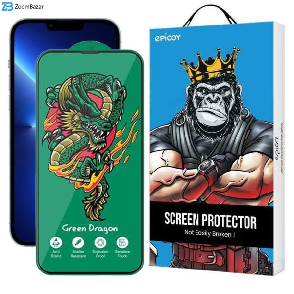 محافظ صفحه نمایش اپیکوی مدل Green Dragon ExplosionProof مناسب برای گوشی موبایل اپل iPhone 13 Pro Max
