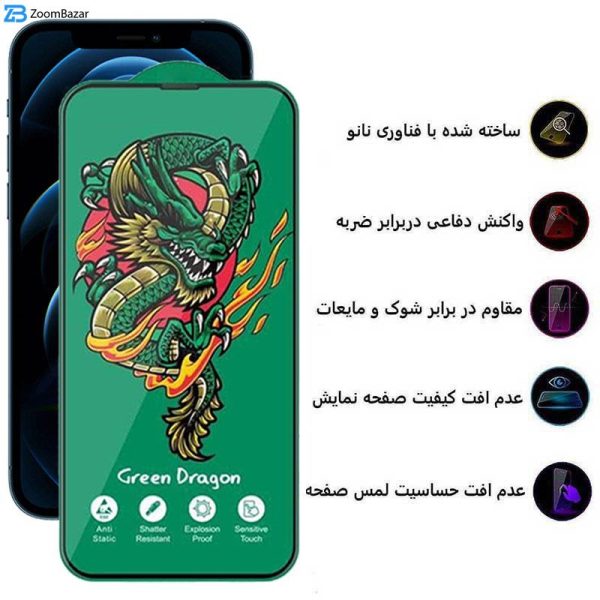 محافظ صفحه نمایش اپیکوی مدل Green Dragon ExplosionProof مناسب برای گوشی موبایل اپل iPhone 12 Pro Max