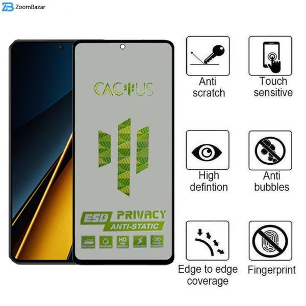 محافظ صفحه نمایش حریم شخصی اپیکوی مدل Cactus-ESD-Privacy مناسب برای گوشی موبایل شیائومی Poco X6 Pro/X6/M6 Pro 4G
