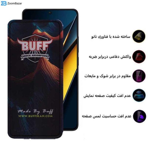 محافظ صفحه نمایش 5D بوف مدل Mountain-G مناسب برای گوشی موبایل شیائومی Poco X6 Pro 5G / Poco X6 5G / Poco M6 Pro 4G