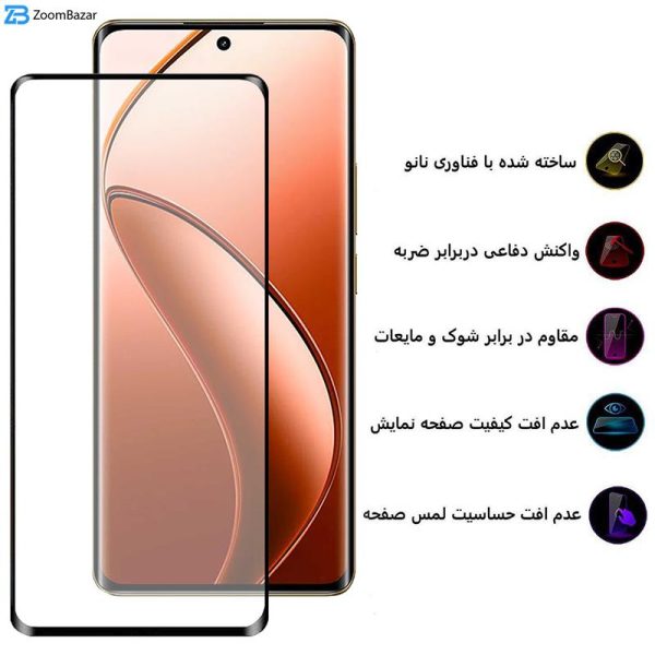 محافظ صفحه نمایش بوف مدل FullGlue-Max-G مناسب برای گوشی موبایل ریلمی Realme 12 Pro Plus / 12 Pro / 12 Plus