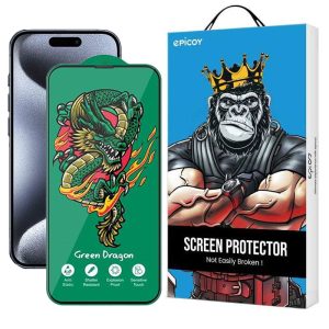 محافظ صفحه نمایش اپیکوی مدل Green Dragon ExplosionProof مناسب برای گوشی موبایل اپل iPhone 15 Pro