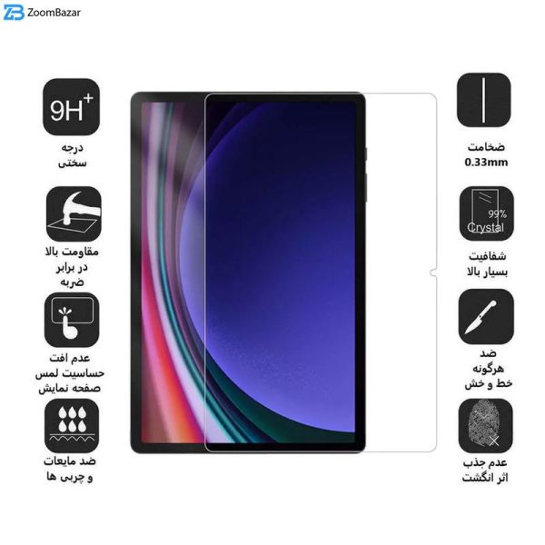محافظ صفحه نمایش 5D اپیکوی مدل Super Power مناسب برای تبلت سامسونگ Galaxy Tab S9 FE Plus/S9 Plus/S8 Plus/S7 Plus/S7 FE