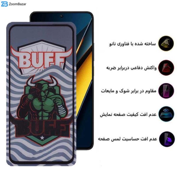 محافظ صفحه نمایش 5D بوف مدل Super Power مناسب برای گوشی موبایل شیائومی Poco X6 Pro 5G / Poco X6 5G / Poco M6 Pro 4G