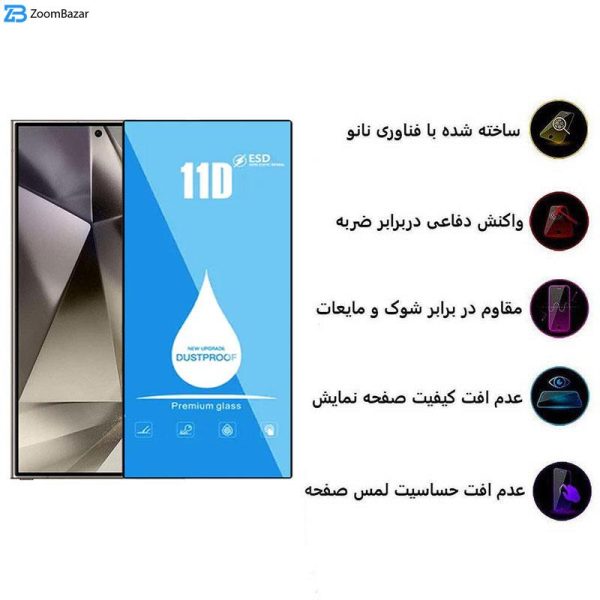 محافظ صفحه نمایش 11D اپیکوی مدل Blue ESD مناسب برای گوشی موبایل سامسونگ Galaxy S24 Ultra