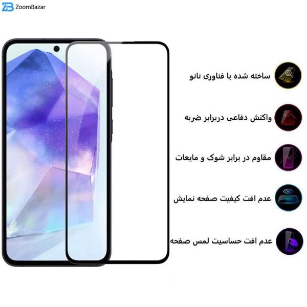 محافظ صفحه نمایش بوف مدل 5D مناسب برای گوشی موبایل سامسونگ Galaxy A55 / A35