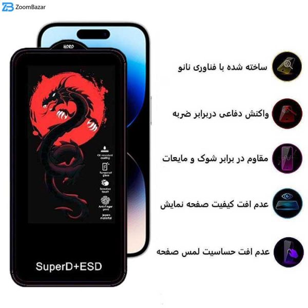 محافظ صفحه نمایش اپیکوی مدل Dragon ESD مناسب برای گوشی موبایل اپل iPhone 14 Pro