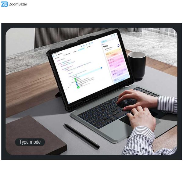 کیف کلاسوری کیبورددار نیلکین مدل Bumper Combo Backlit Keyboard مناسب برای تبلت سامسونگ Galaxy Tab S9 Plus